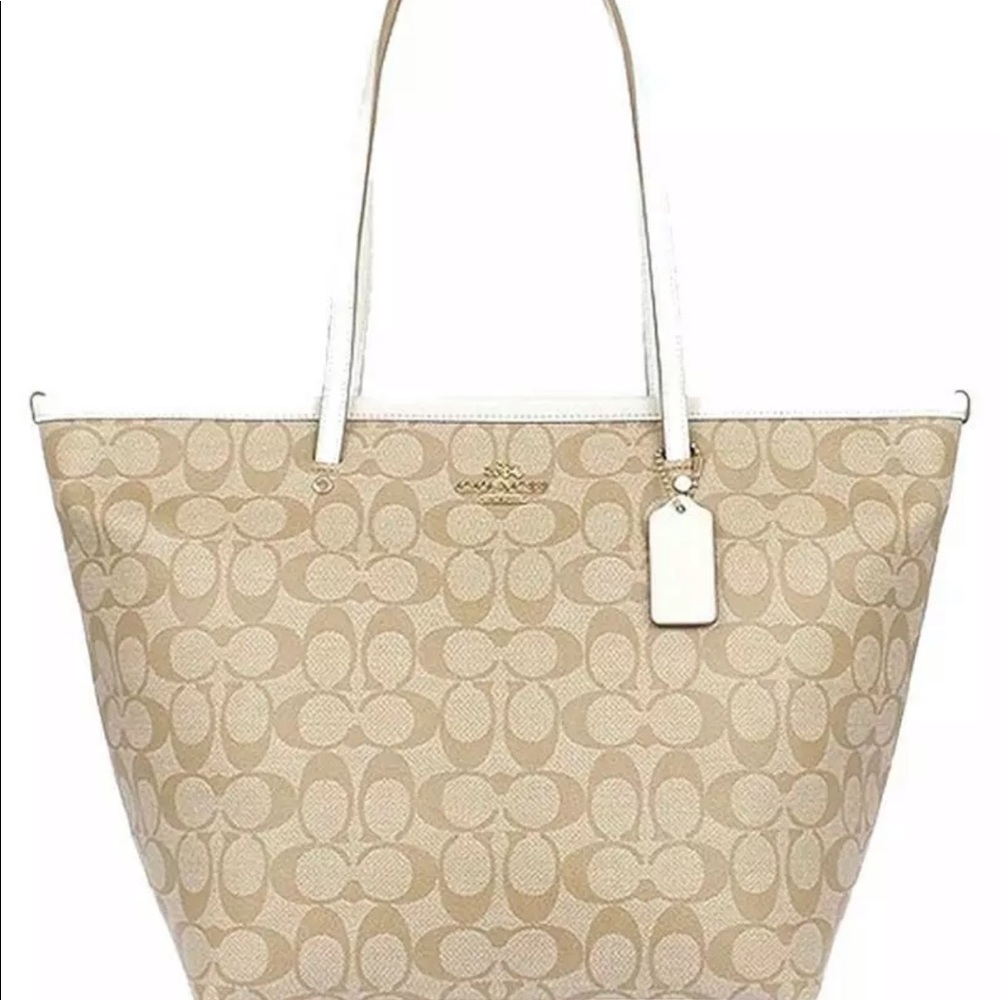 Coach city F58292 Khaki chalk Leather tote